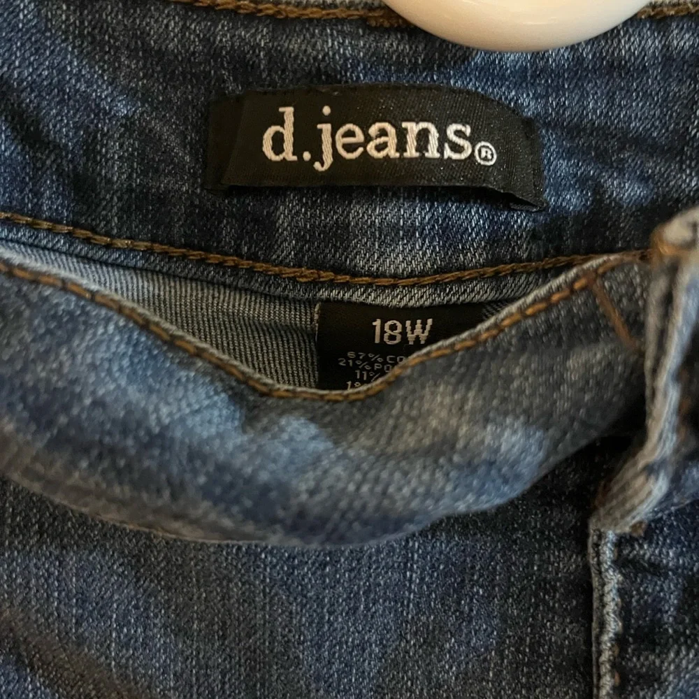 D. Jeans Women's Sz 16 Straight Leg Cotton Blend Denim Blue - Picture 5 of 5